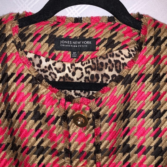 1 JONES NEW YORK TAN/PINK BLAZER - Picture 7 of 9